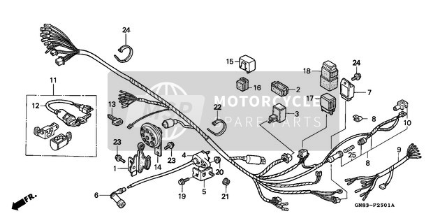 Honda C90M 1996 Wire Harness (C90MP/MT) for a 1996 Honda C90M